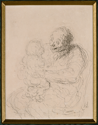 Honoré Daumier - Grand-mère tenant un enfant sur ses genoux