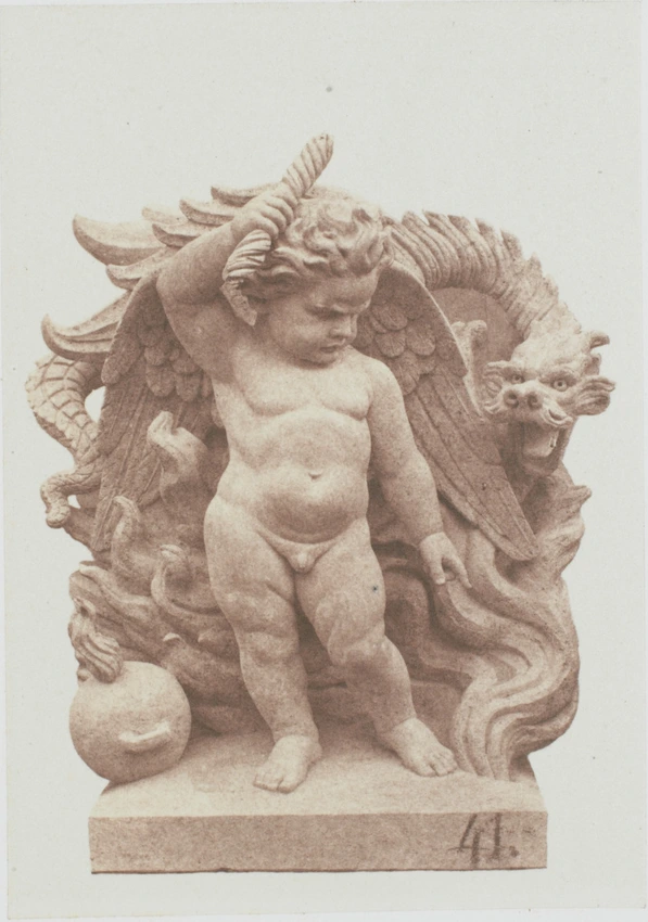 Edouard Baldus - "Le Feu", sculpture de Henri-Frédéric Iselin, décor du palais d...