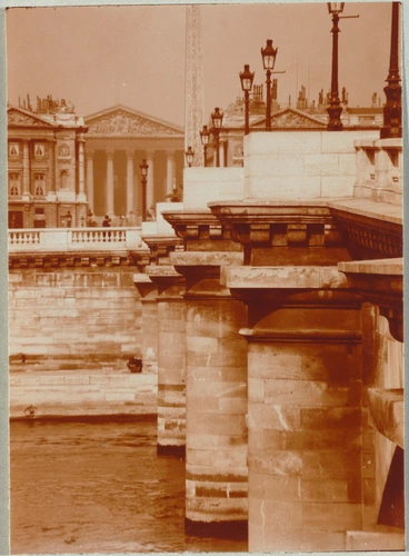 Charles Augustin Lhermitte - Paris, le pont de la Concorde et l'église de la Mad...
