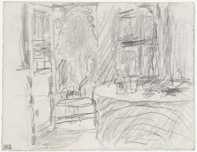 Pierre Bonnard - Intérieur avec porte-fenêtre ouverte sur le jardin à Vernon