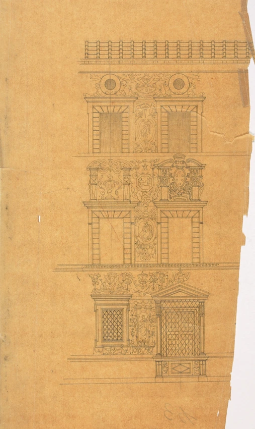 Louis Boitte - Italie du Nord, Florence, Palais Altoviti, détail de la façade