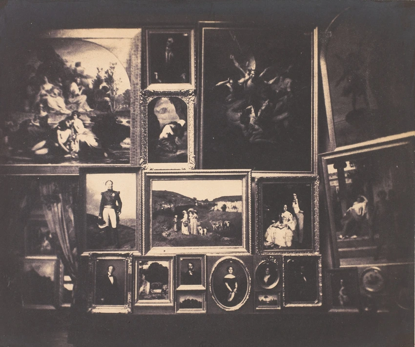 Salon de 1852, Mur nord du Grand Salon (au centre : "Les Demoiselles de village" de Gustave Courbet - Gustave Le Gray