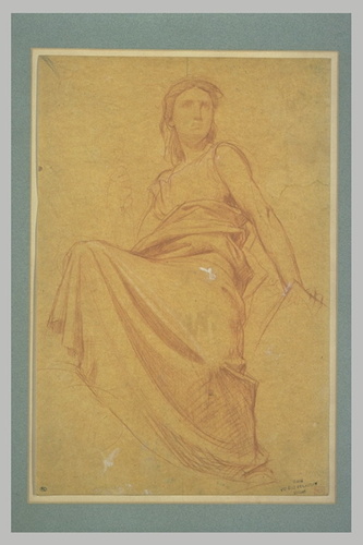 Elie Delaunay - Femme drapée, assise : allégorie