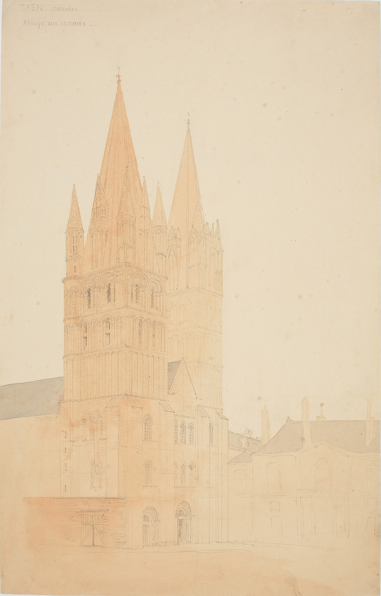 Victor Ruprich-Robert - Caen, Abbaye aux Hommes, élévation de la façade
