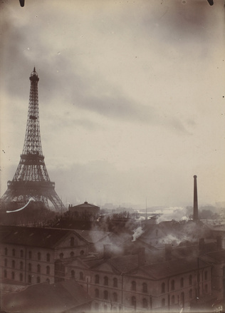 Gabriel Loppé - La Tour Eiffel et vue des toits