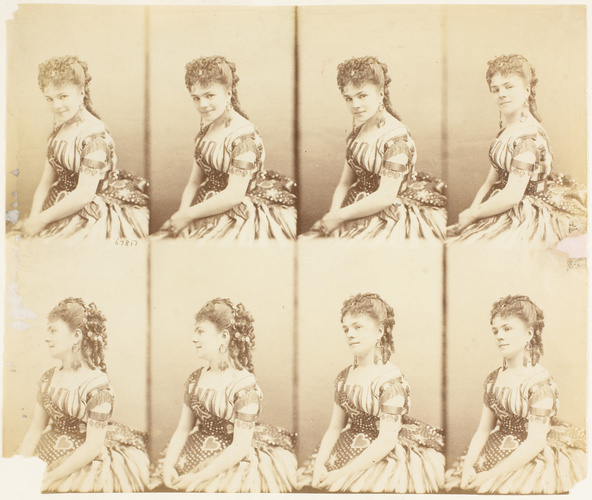 André Adolphe Eugène Disdéri - Mme Céline Chaumont assise, en huit poses
