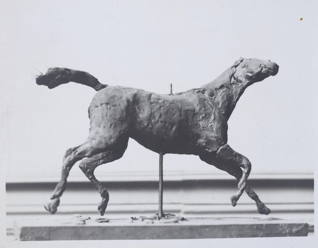 Gauthier - "Cheval au galop tournant la tête à droite", sculpture d'Edgar Degas