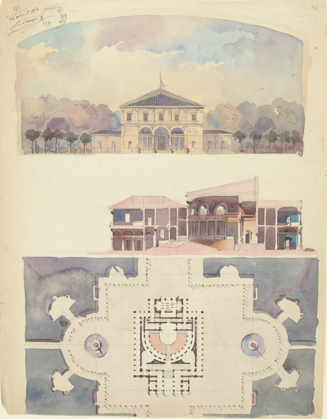 Louis Boitte - Salle de spectacle, projet pour un concours d'émulation