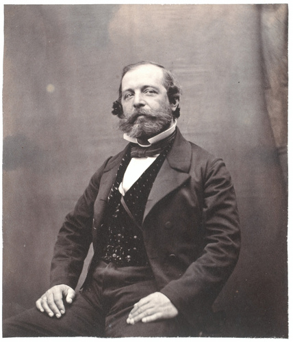 Achille Bonnuit - Homme barbu assis, mains sur les cuisses