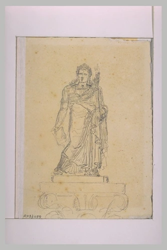 Eugène Guillaume - Feuille d'étude pour une sculpture de Napoléon Ier