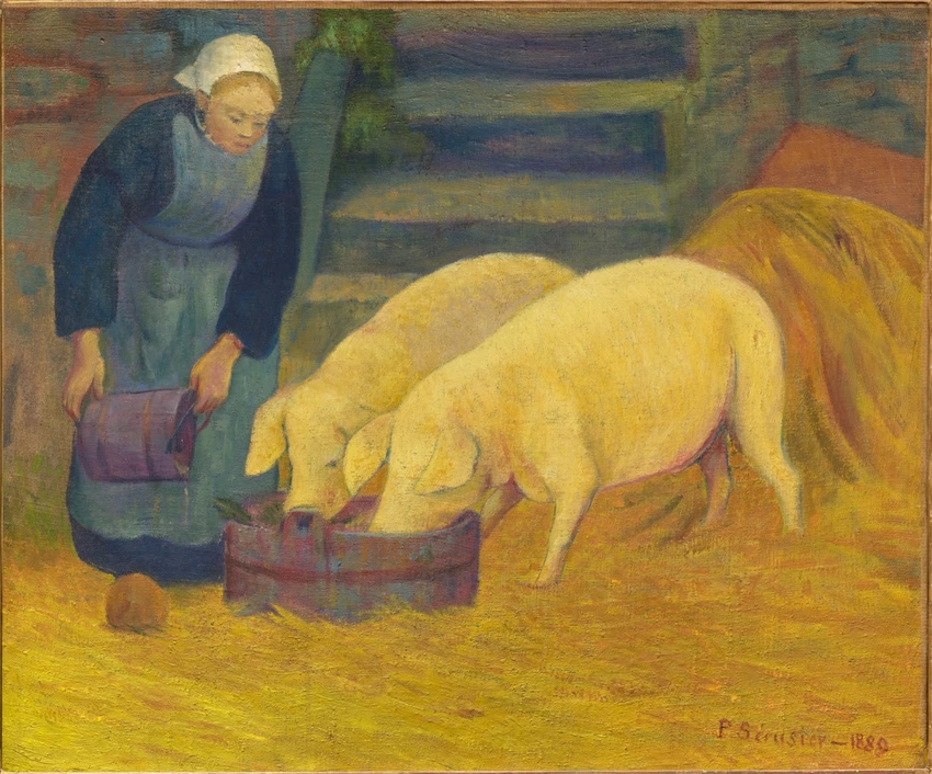 Paul Sérusier - Bretonne donnant à manger aux cochons