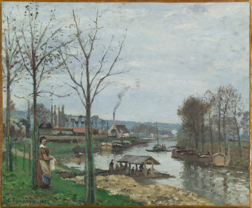Camille Pissarro - La Seine à Port-Marly, le lavoir