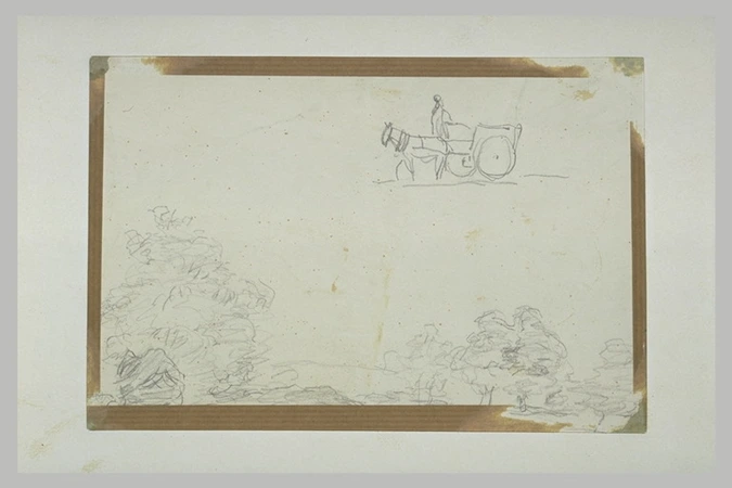 Alfred Sisley - Paysage, et paysan sur une charrette