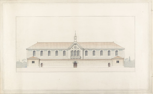 Gaston Redon - Monastère, élévation principale
