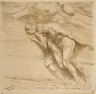 Constantin Meunier - Au Pays Noir : deux haleurs nus