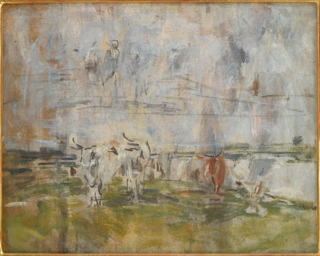 Eugène Boudin - Vaches dans un paysage