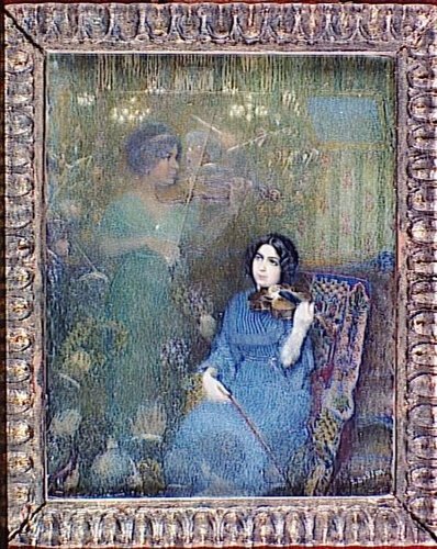 Leo Dubson - Deux jeunes femmes jouant du violon