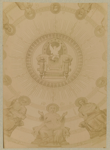 Anonyme - Cathédrale grecque de la rue Bizet à Paris, vue intérieure, détail cen...
