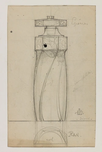 Lucien Bonvallet - Modèle de flacon avec bouchon, boîte à thé ou à épices ?