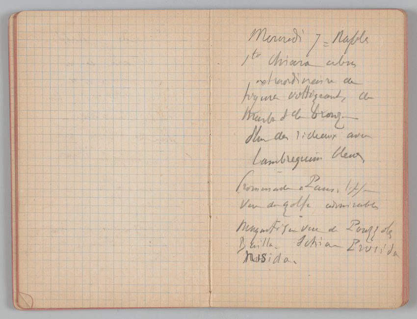 Charles-Justin Le Coeur - Carnet de notes concernant son voyage en Italie