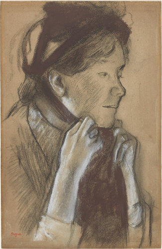 Edgar Degas - Jeune femme nouant les rubans de son chapeau