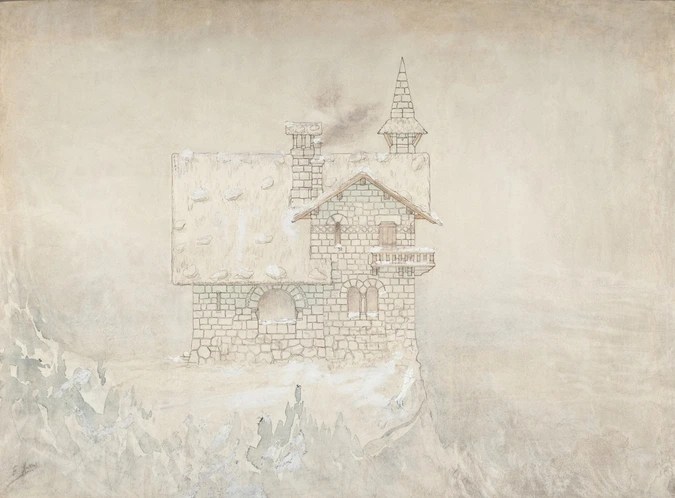 François Garas - "Ma petite Maison", façade sud, neige