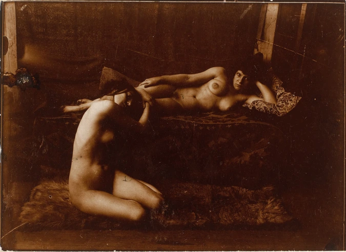 Emile Bernard - Deux modèles féminins dans l'atelier du peintre