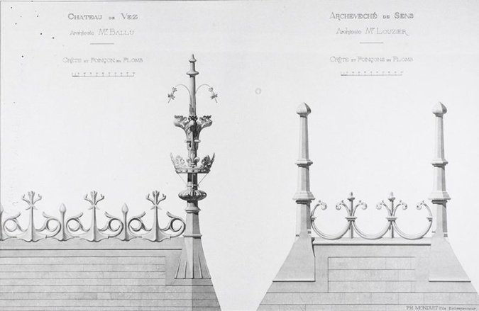 Maison Monduit - Deux modèles de crêtes et poinçons en plomb pour le château de ...