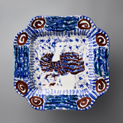 Edouard Vuillard - Plat carré : Femme au corsage à rayures