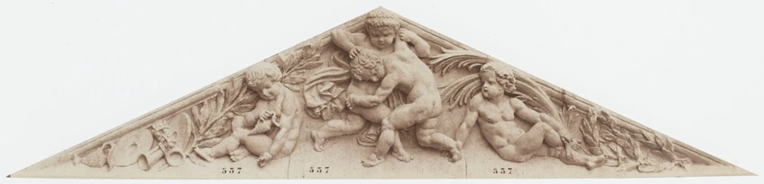 Edouard Baldus - "La Lutte", sculpture d'Alexandre Schoenewerk, décor du palais ...