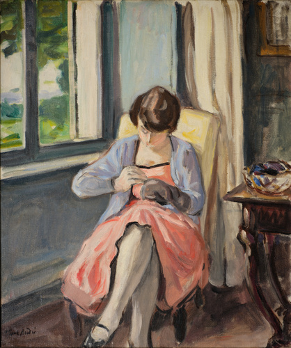 Jeune femme assise près d'une fenêtre - Albert André | Musée d'Orsay