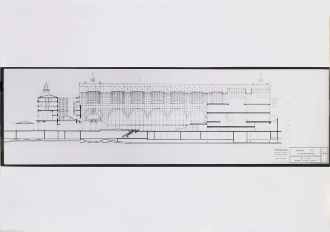 Jim Purcell - Projet d'aménagement de la gare en musée, Hervé Baptiste, coupe