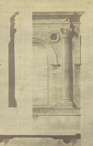 Anonyme - Photographie d'un dessin : Italie, Rimini, église Saint-François, déta...