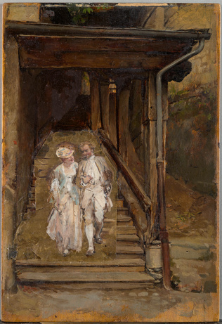 Ernest Meissonier - L'Escalier de bois de la cathédrale de Lausanne
