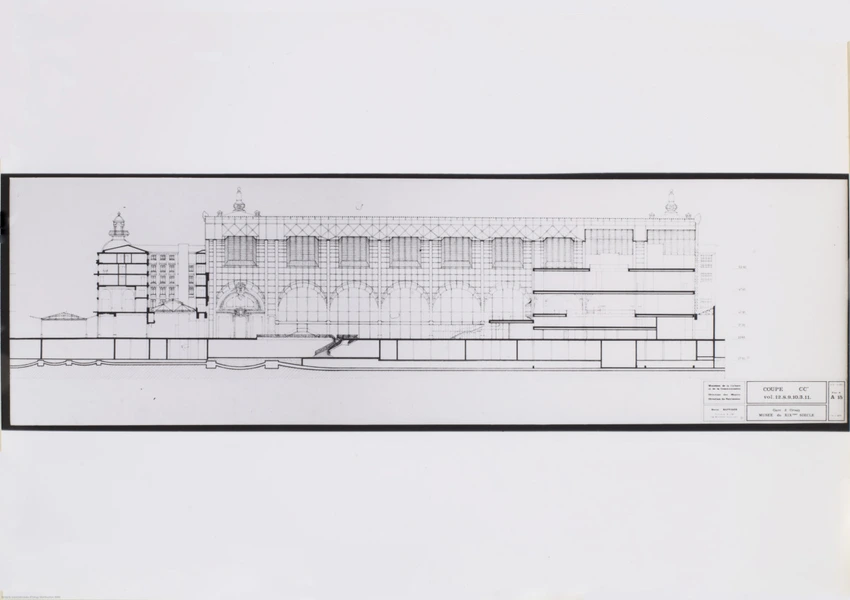 Jim Purcell - Projet d'aménagement de la gare en musée, Hervé Baptiste, coupe