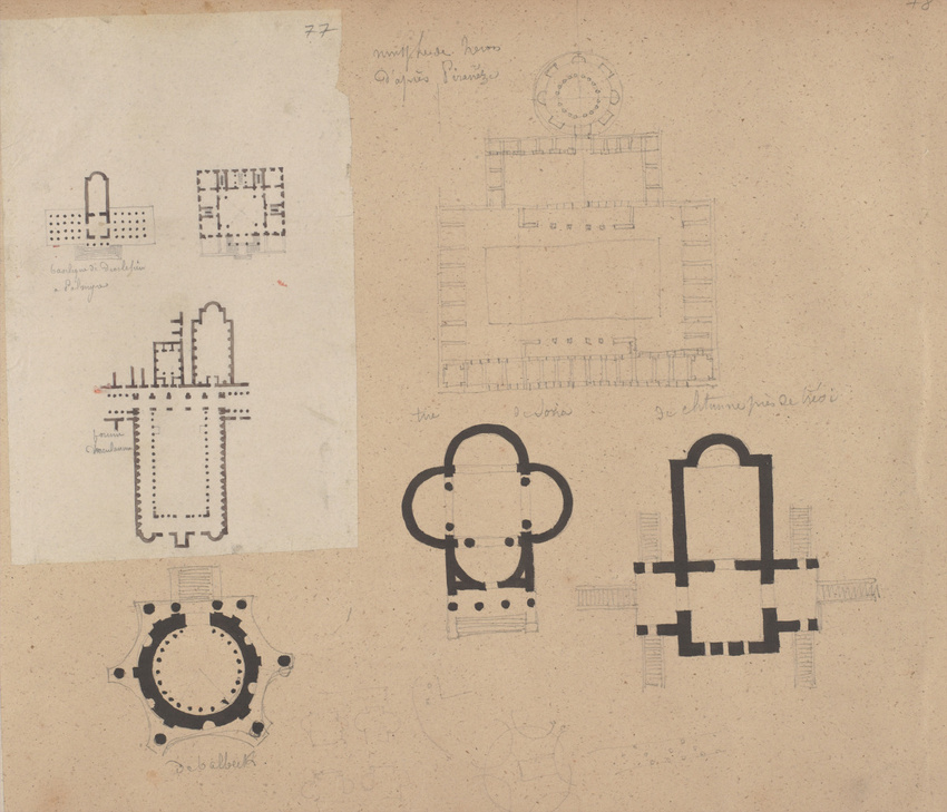 Louis Boitte - Quatre plans de bâtiments divers