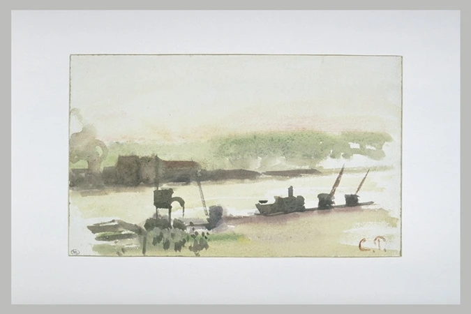 Camille Pissarro - Bord de fleuve