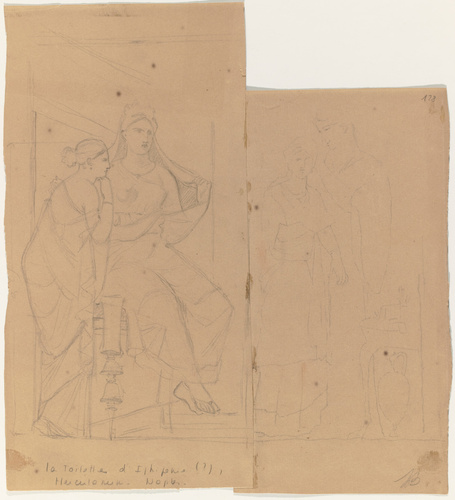 Louis Boitte - Naples, Musée National, peinture provenant d'Herculanum, la toile...