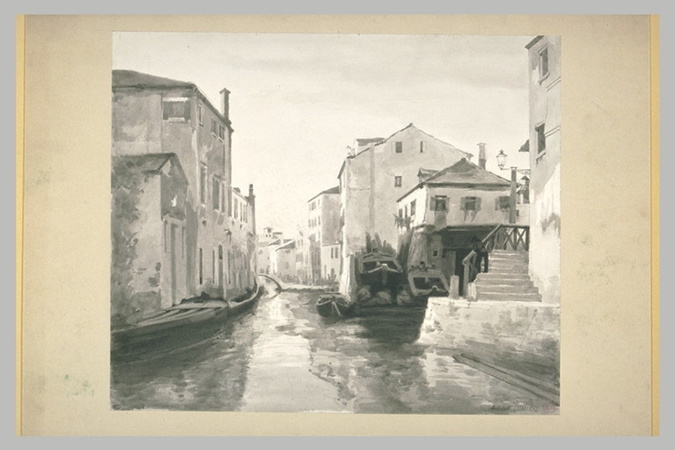 Antoine Lumière - Maisons au bord d'un canal