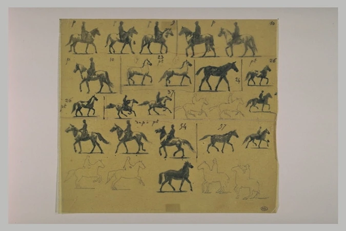 Paul Dubois - Etudes d'allures d'une cheval, prises d'après des photographies