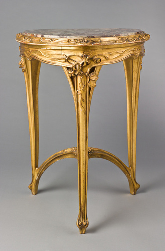Louis Majorelle - Table de salon tripode, décor clématites