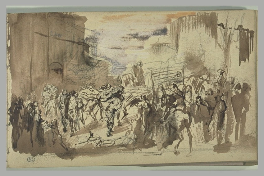 Jean-Baptiste Carpeaux - Transport de blessés pendant le siège de Paris