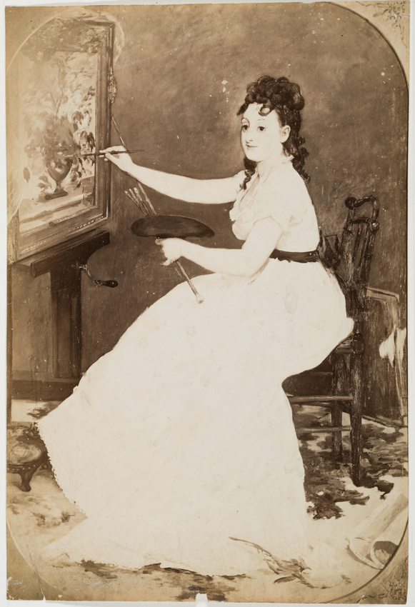 Anatole Louis Godet - Eva Gonzalès peignant dans l'atelier de Manet d'Edouard Ma...