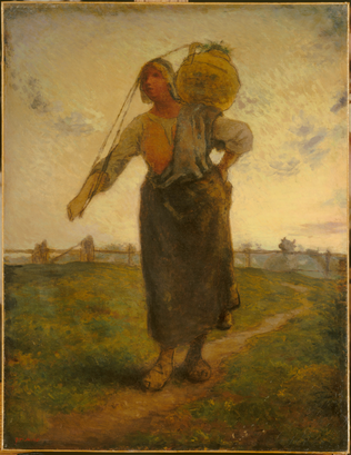 Jean-François Millet - Laitière normande à Gréville