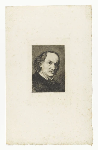 Félix Bracquemond - Portrait de Baudelaire, en buste, de trois quarts à droite
