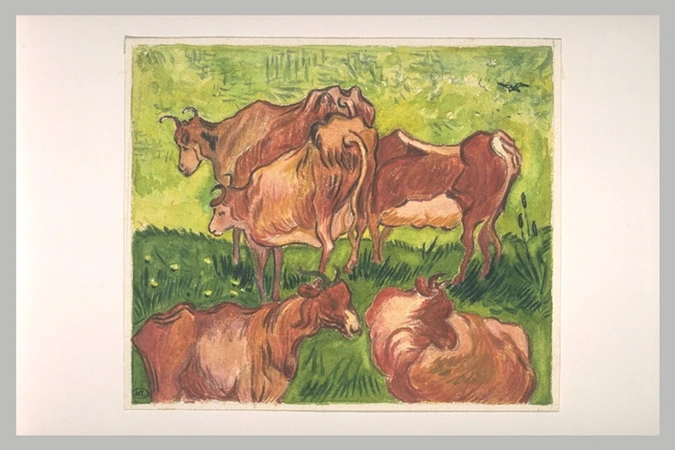 Blanche Derousse - Les vaches