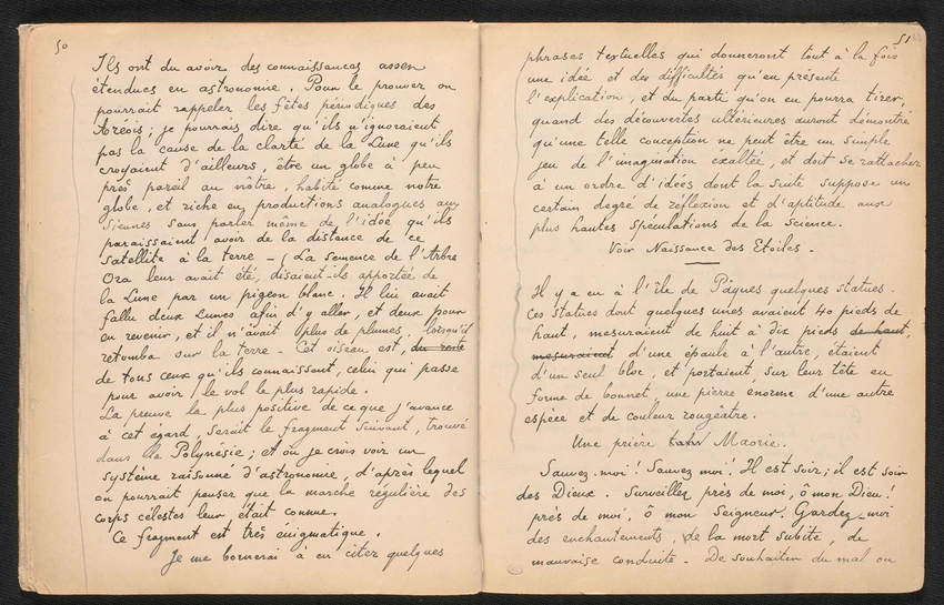Paul Gauguin - Texte manuscrit en langue française