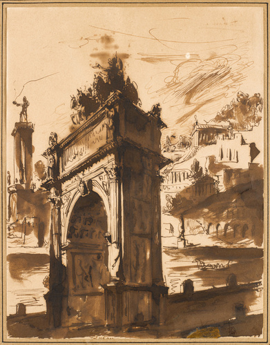 Félix Duban - Vue de l'arc de Titus