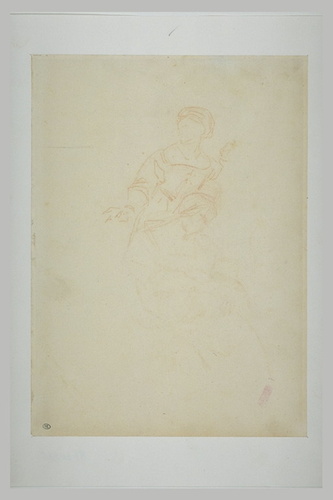 Edouard Manet - Deux servantes dont une tenant la Vierge sur ses genoux