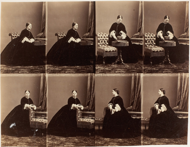 André Adolphe Eugène Disdéri - Mme. Agnes Fitzgerald en huit poses, quatre assis...
